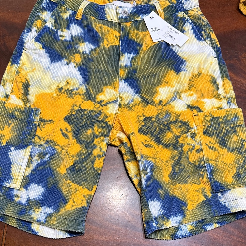 Topman Multicolor Tie-Dye Cargo Shorts